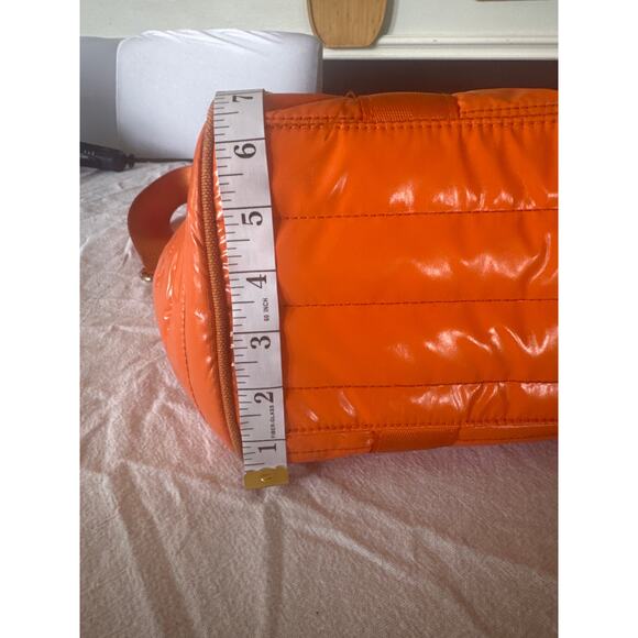 Ah·dorned Orange Quilted Puffer Crossbody Tote Bag – Adjustable Strap - Picture 7 of 9